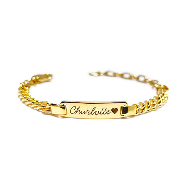 Baby Name Bracelet - Personalised Baby Gift - Personalised Blanket Bracelet Gold / Baby or Kid (12-15cm) Brother & Sisters